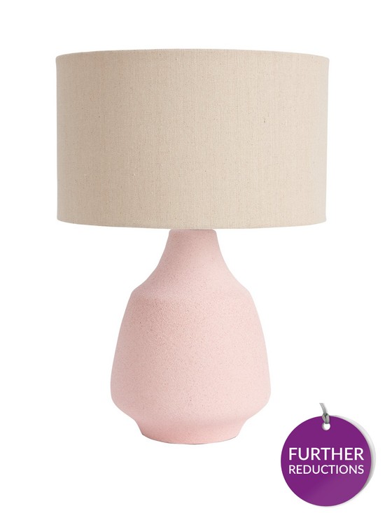 front image of earth-tones-ceramic-table-lamp