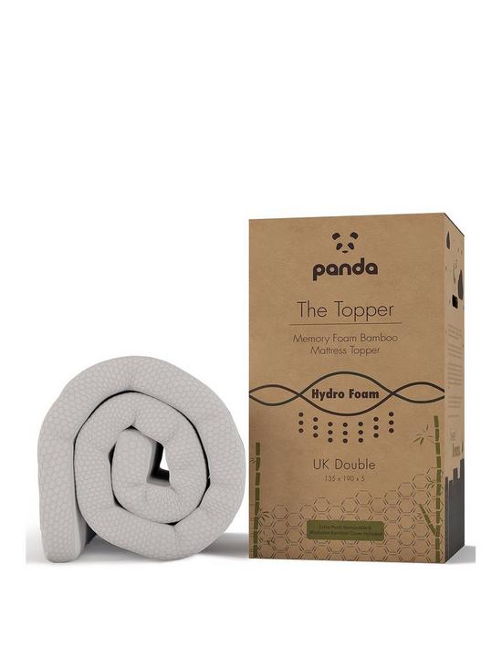 front image of panda-london-memory-foam-bamboo-mattress-topper-white