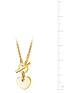  image of love-gold-9ct-yellow-gold-rope-chain-t-bar-heart-necklace