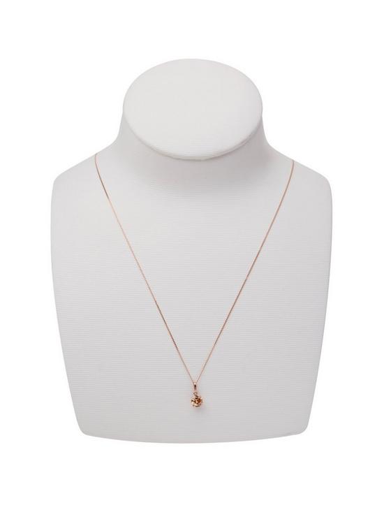 stillFront image of love-gold-9ct-rose-gold-6mm-champagne-cubic-zirconia-pendant-necklace
