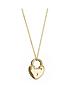  image of love-gold-9ct-yellow-gold-padlock-pendant-necklace