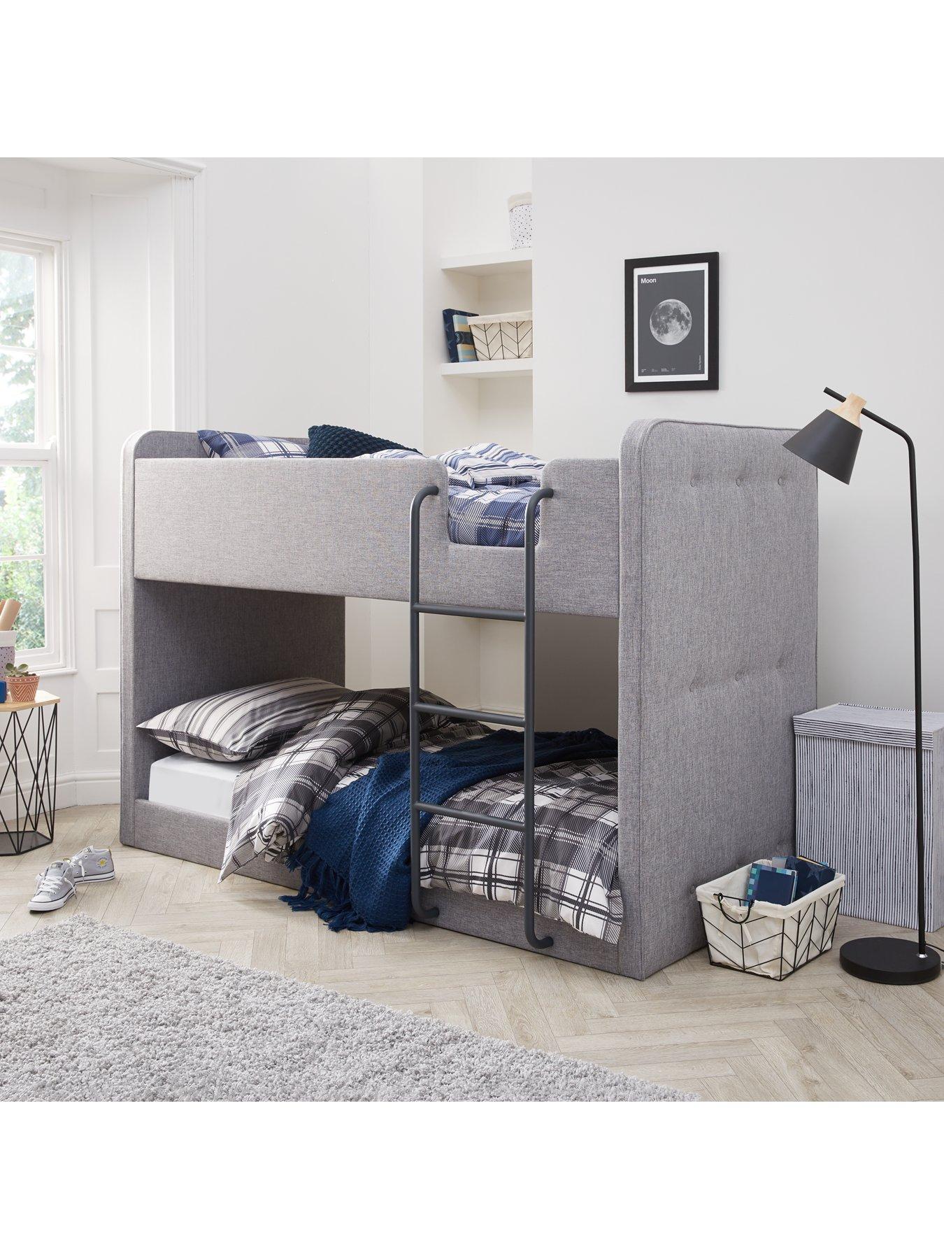 The Very Collection Charlie Fabric Bunk Bed with Mattress Options (Buy and SAVE!) - Grey