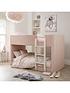  image of very-home-panelled-velvet-bunk-bed-with-mattress-options-buy-and-savenbsp--pink