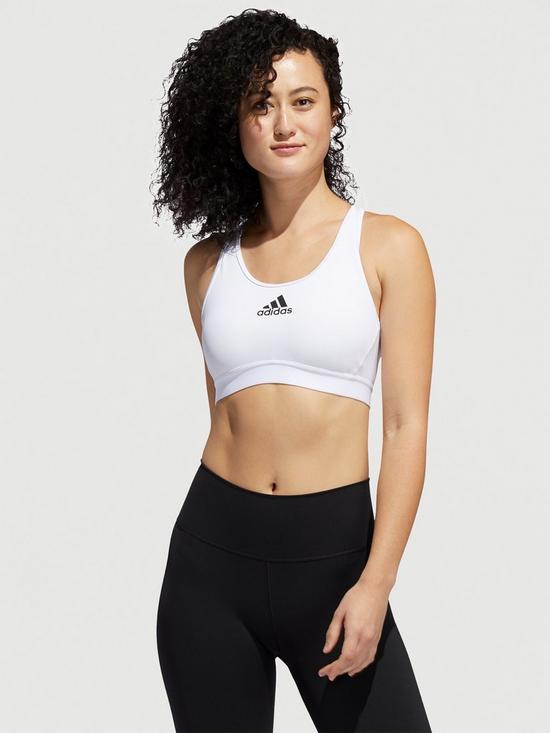 front image of adidas-dont-rest-alphaskin-bra-white