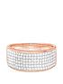  image of evoke-rose-gold-plated-sterling-silver-crystal-band-ring