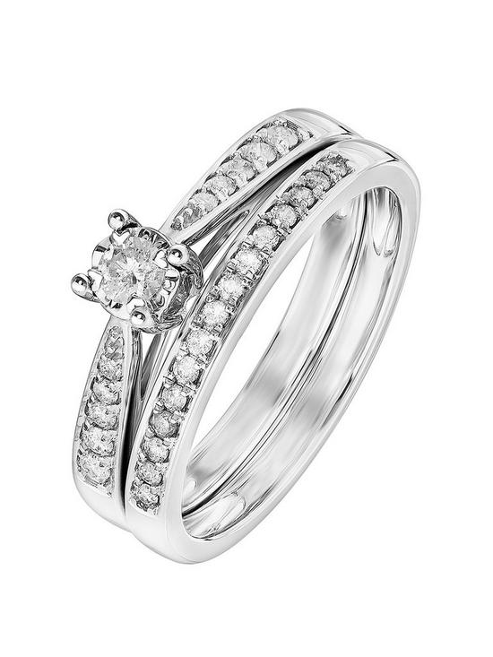 front image of love-diamond-9ct-white-gold-30-point-diamond-bridal-set