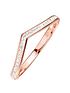  image of evoke-rose-gold-plated-sterling-silver-clearnbspcrystals-wishbone-ring