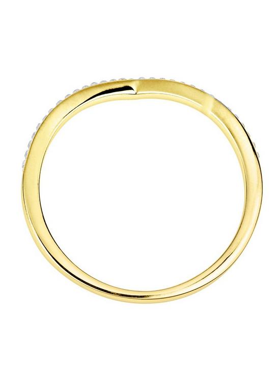 outfit image of evoke-gold-plated-sterling-silver-clearnbspcrystals-wishbone-ring