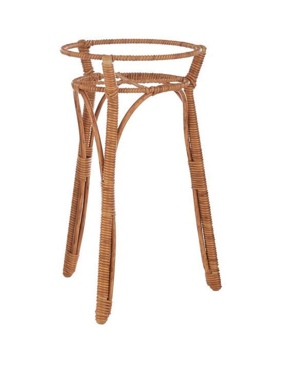 front image of tall-poly-rattan-planter-stand
