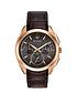  image of bulova-curv-black-and-rose-gold-chronograph-dial-brown-leather-strap-mens-watch