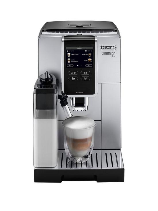 front image of delonghi-dinamica-plus-bean-to-cup-coffee-machine-ecam37085sb