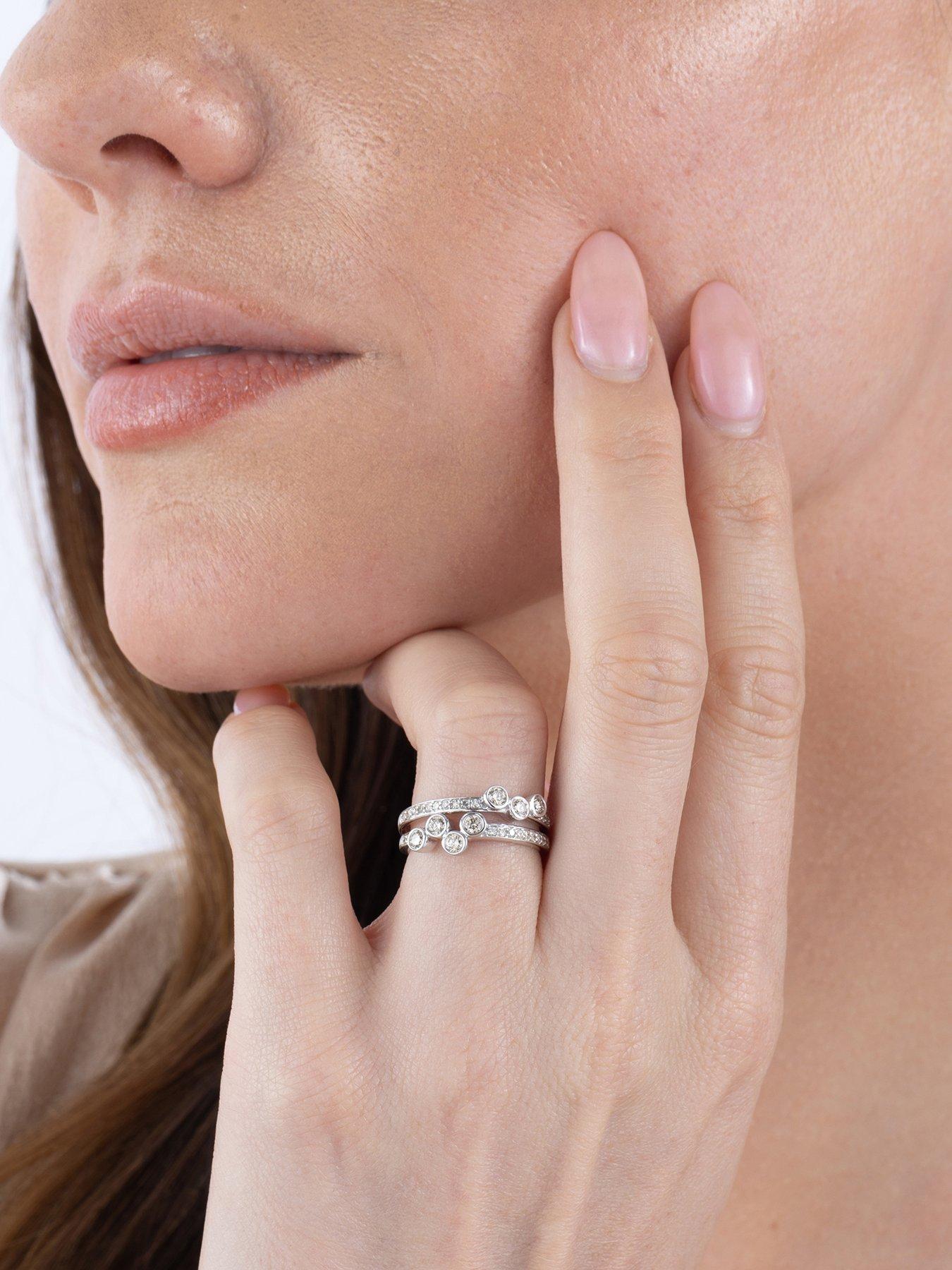 Image 4 of 5 of Love DIAMOND 9ct White Gold 0.5ct Diamond Ring