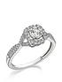  image of love-diamond-9ct-white-gold-45-point-diamond-halo-ring