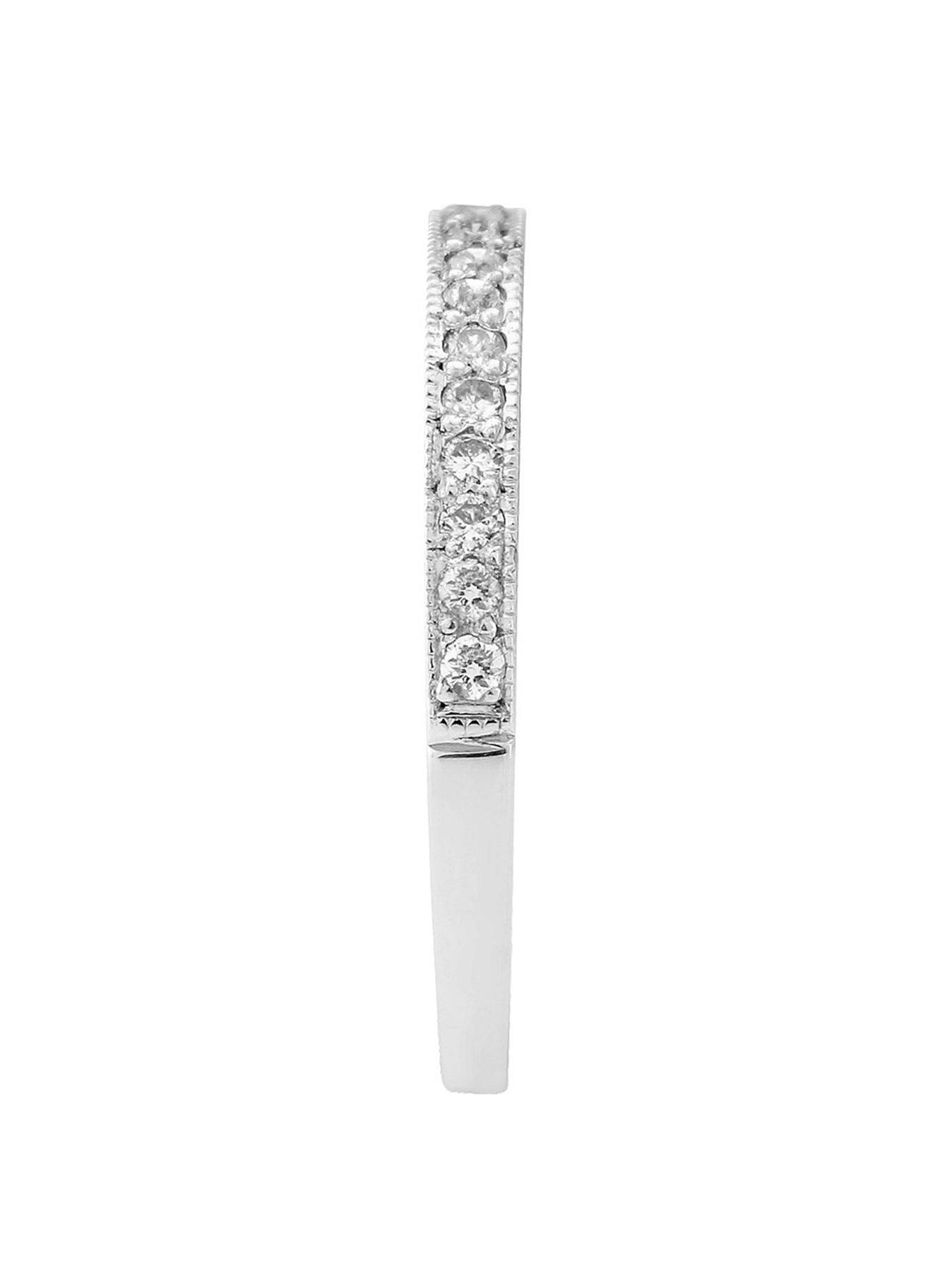 Image 3 of 7 of Love DIAMOND 9ct White Gold 0.25ct Diamond Wedding Band Ring