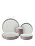  image of denby-impression-pink-12-piece-dinnerware-set