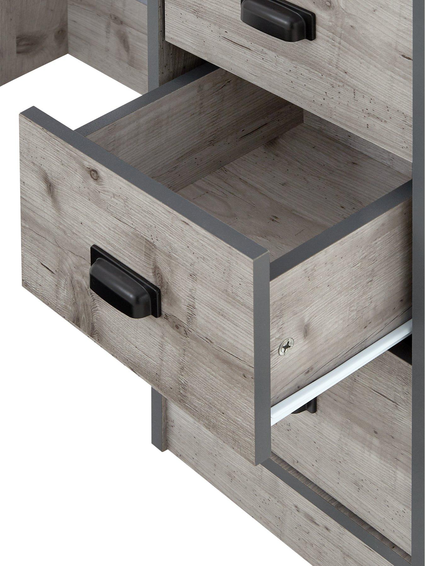 Image 4 of 6 of Very Home Jackson High Sleeper with Storage and&nbsp;Mattress Options (Buy and SAVE!) -&nbsp;Weathered Grey