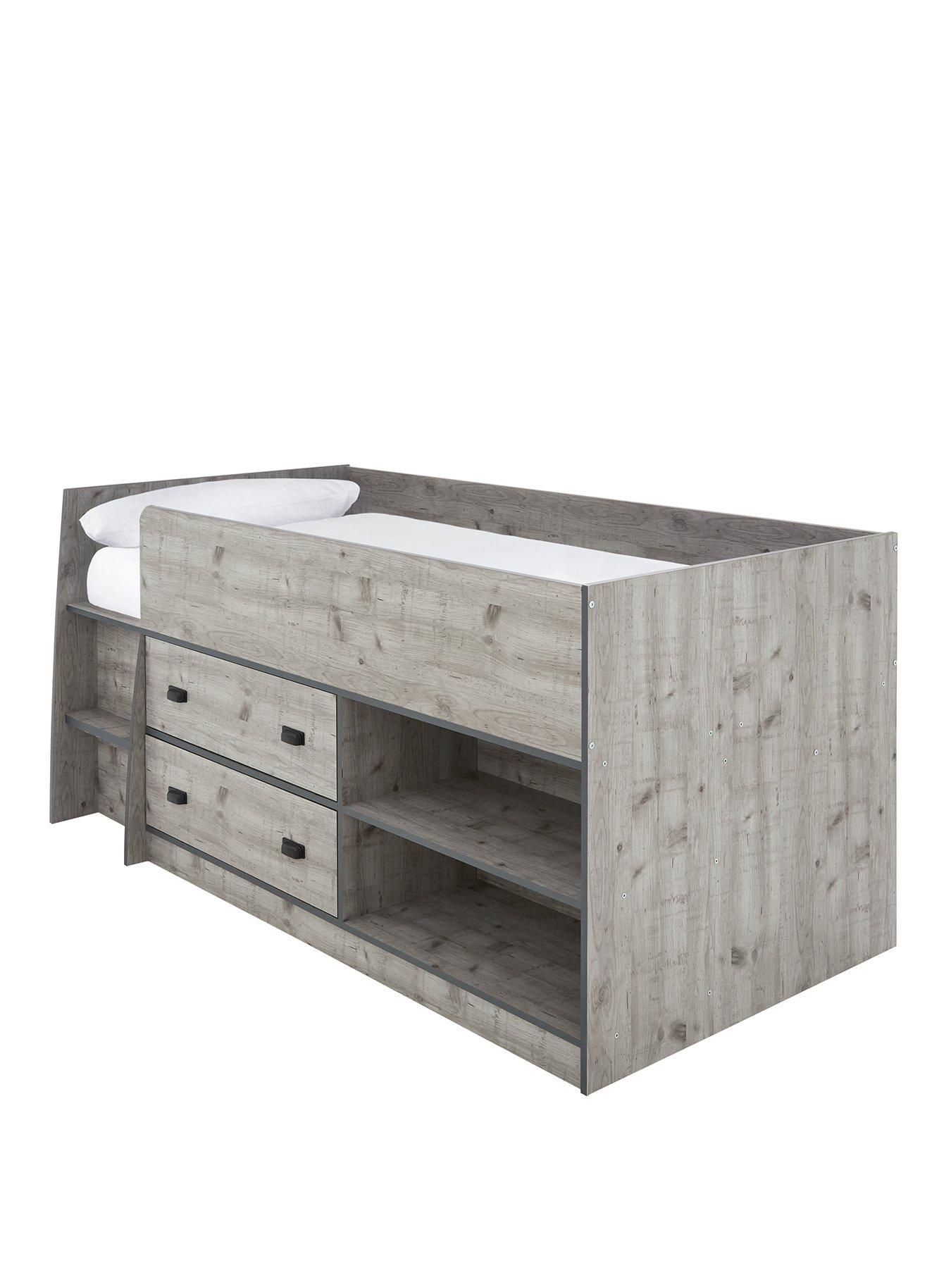 Image 2 of 6 of Very Home Jackson Mid Sleeper Bed with Mattress Options (Buy and SAVE!)&nbsp;-&nbsp;Weathered&nbsp;Grey