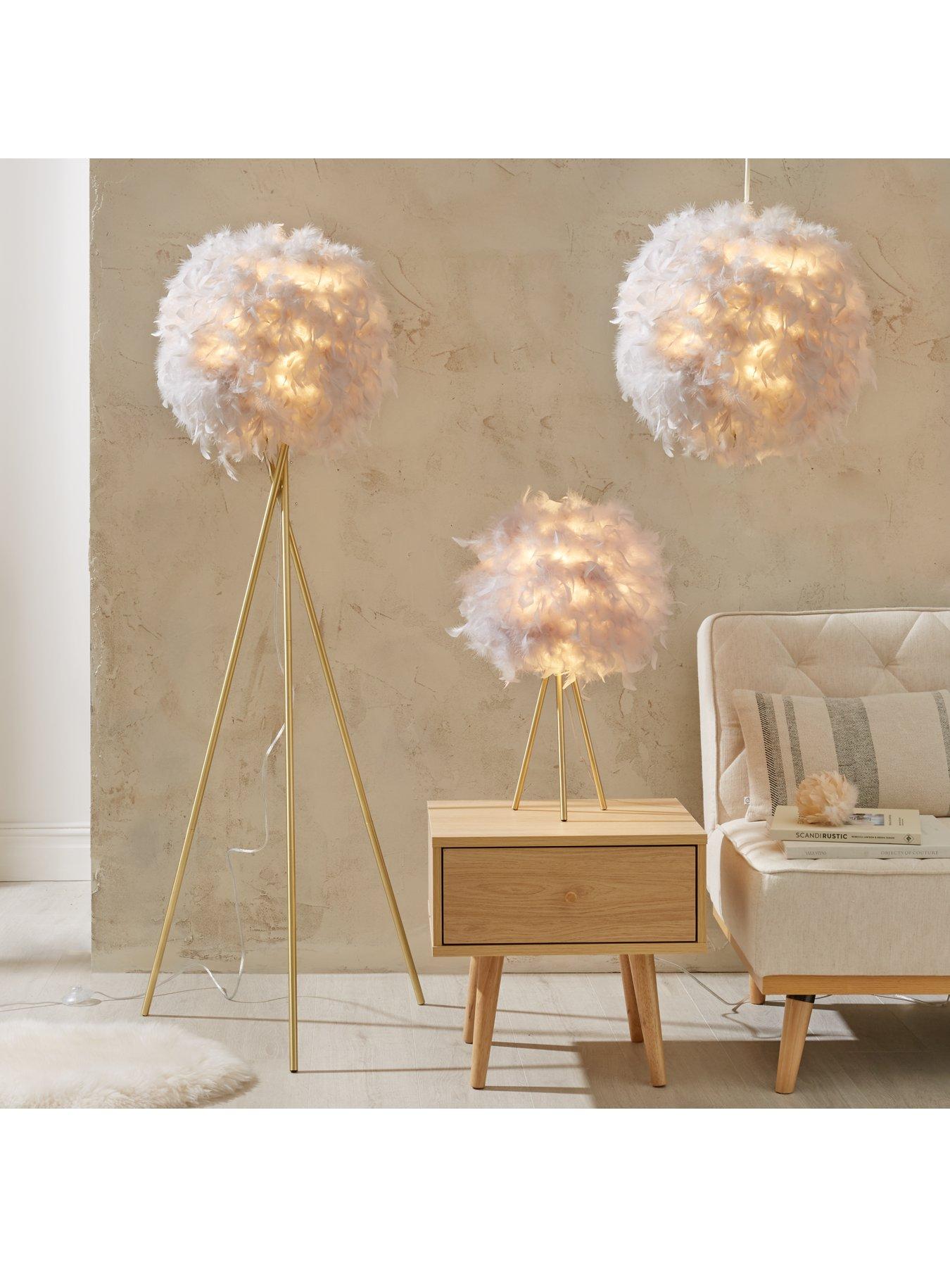 Pink feather lamp deals b&m