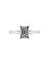  image of moissanite-9ct-white-gold-118ct-equivalent-emerald-cut-solitaire-ring