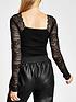  image of river-island-lace-sleeve-knitted-top-black