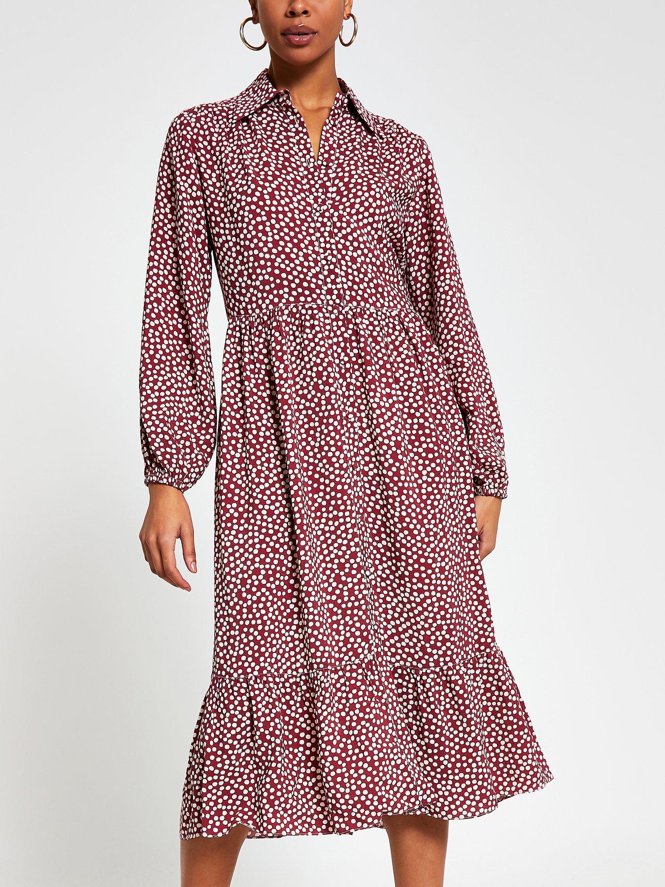 river island burgundy dress
