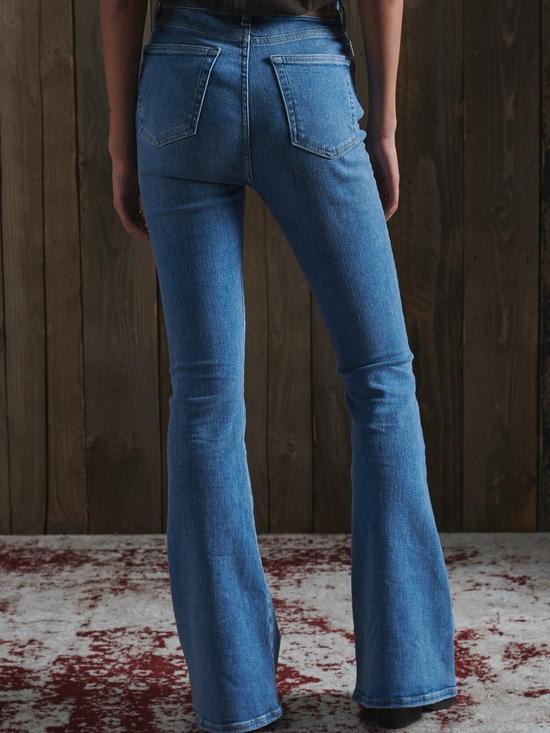 stillFront image of superdry-high-rise-skinny-flare-jeans-light-blue
