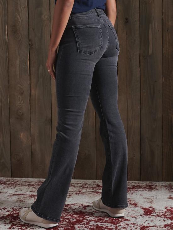 stillFront image of superdry-mid-rise-slim-flare-jeans-black