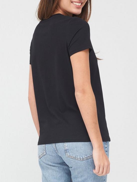 stillFront image of v-by-very-velvet-sequin-pocket-t-shirt-black