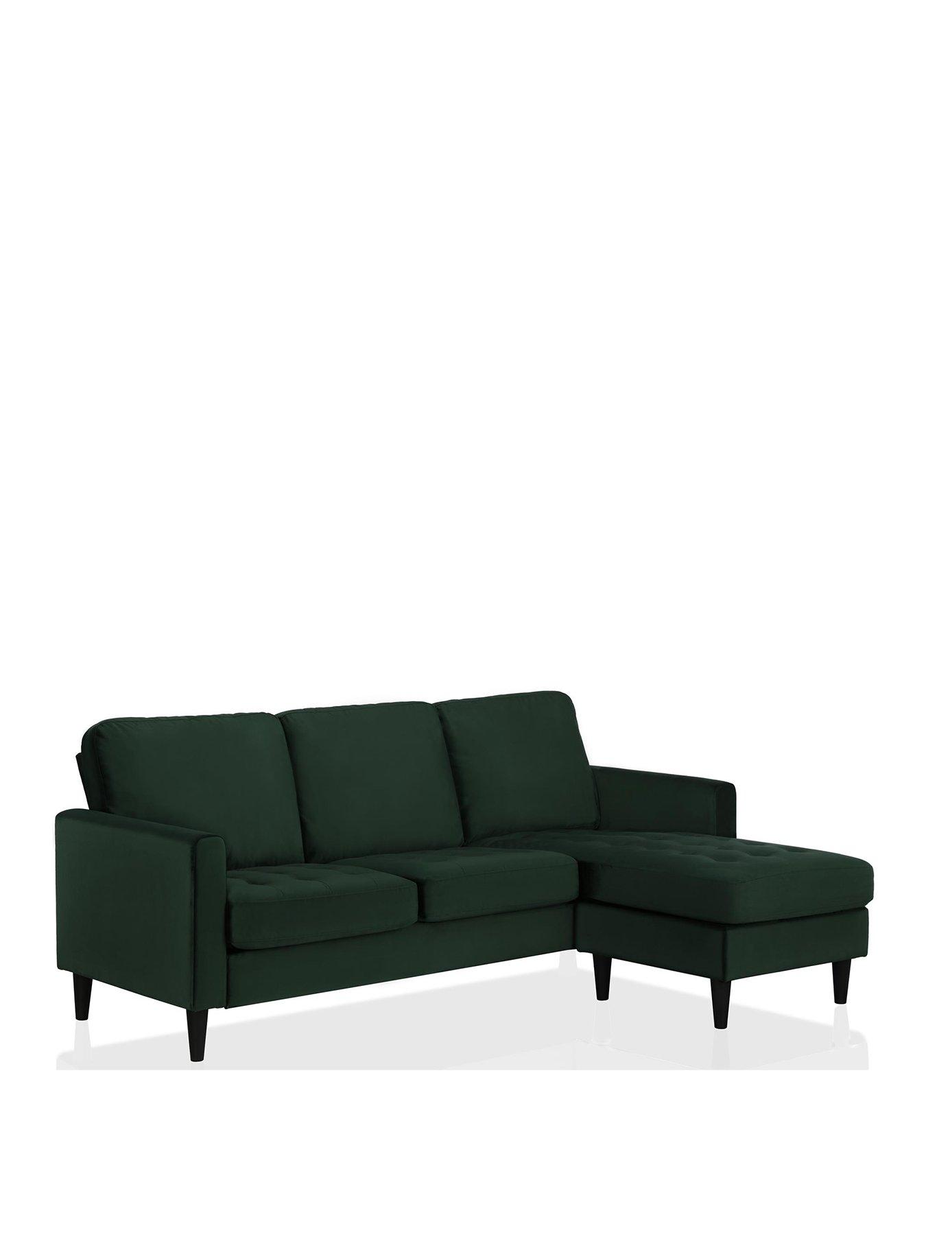 CosmoLiving by Cosmopolitan Strummer Velvet Corner Sofa - Left or Right Hand Side