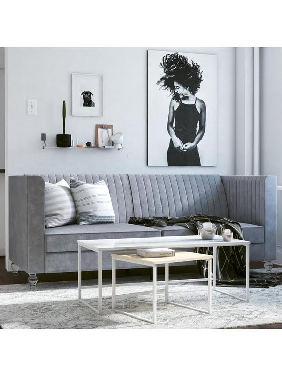 stillFront image of cosmoliving-by-cosmopolitan-arabelle-fabricnbspfuton-sofa