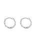  image of the-love-silver-collection-sterling-silver-interlinking-chain-style-huggie-hoop-earrings