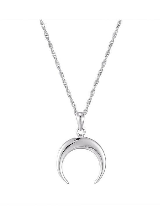 front image of the-love-silver-collection-sterling-silver-tusk-pendant-necklace