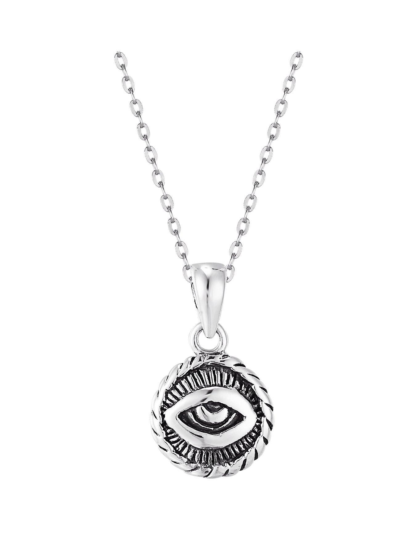 undefined Sterling Silver Evil Eye Pendant Necklace