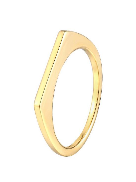 front image of the-love-silver-collection-18ct-gold-plated-sterling-silver-thin-square-edge-stacking-ring