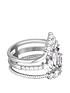  image of the-love-silver-collection-sterling-silver-cubic-zirconia-crown-shape-triple-stack-cocktail-ring