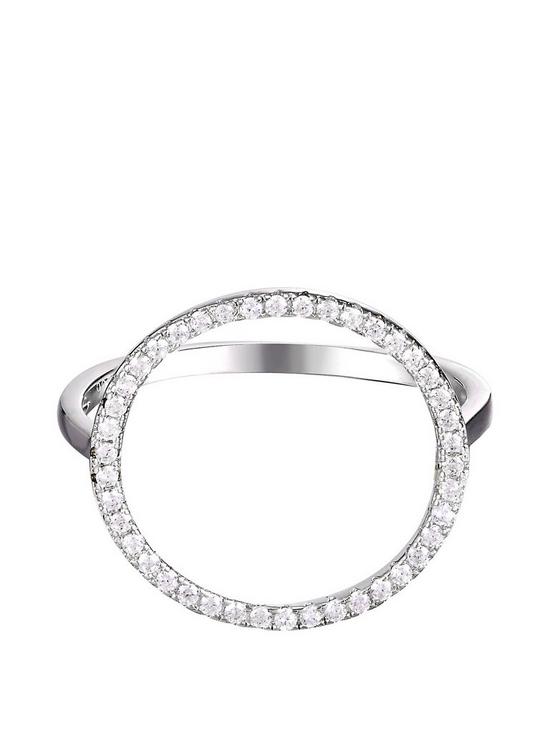 stillFront image of the-love-silver-collection-sterling-silver-open-circle-cubic-zirconia-ring
