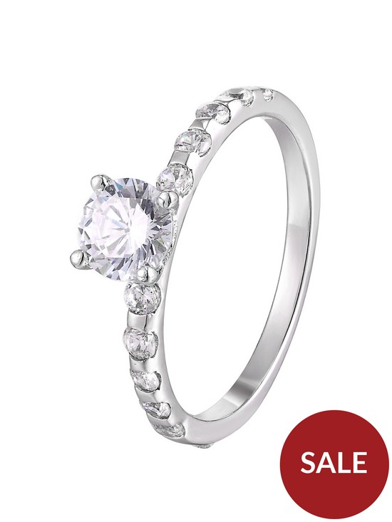 front image of the-love-silver-collection-sterling-silver-cubic-zirconia-solitaire-ring-with-set-shoulders