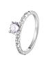  image of the-love-silver-collection-sterling-silver-cubic-zirconia-solitaire-ring-with-set-shoulders