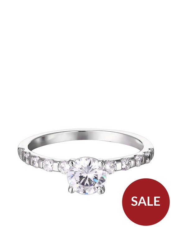 stillFront image of the-love-silver-collection-sterling-silver-cubic-zirconia-solitaire-ring-with-set-shoulders