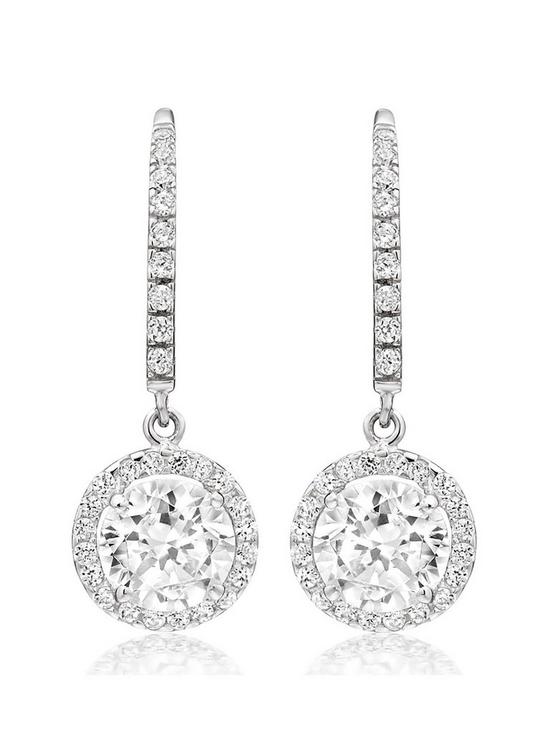 front image of beaverbrooks-white-gold-cz-halo-drop-earrings