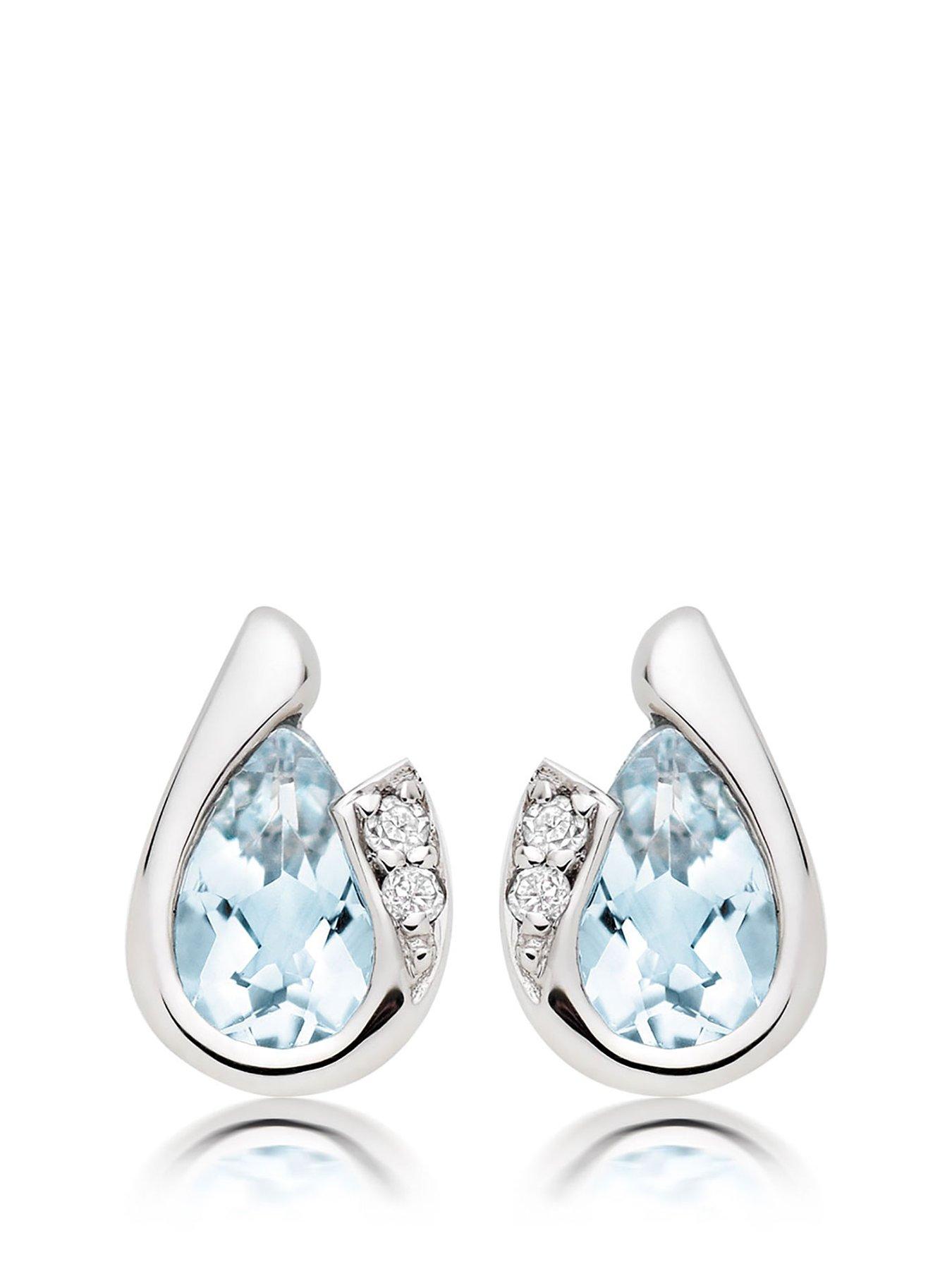 beaverbrooks-9ct-white-gold-diamond-aquamarine-earrings