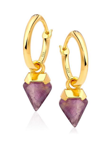 beaverbrooks-18ct-gold-plated-silver-amethyst-charm-hoop-earrings