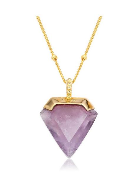 beaverbrooks-18ct-gold-plated-silver-amethyst-pendant