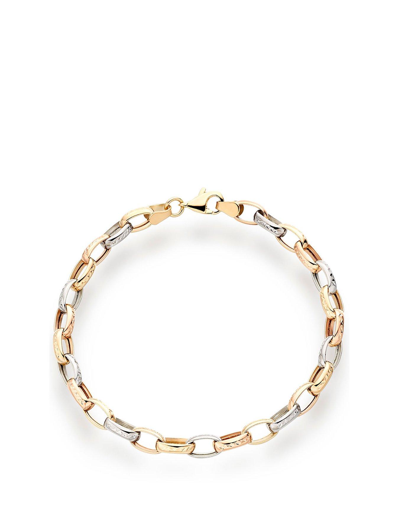  image of beaverbrooks-9ct-gold-rose-gold-and-white-gold-bracelet