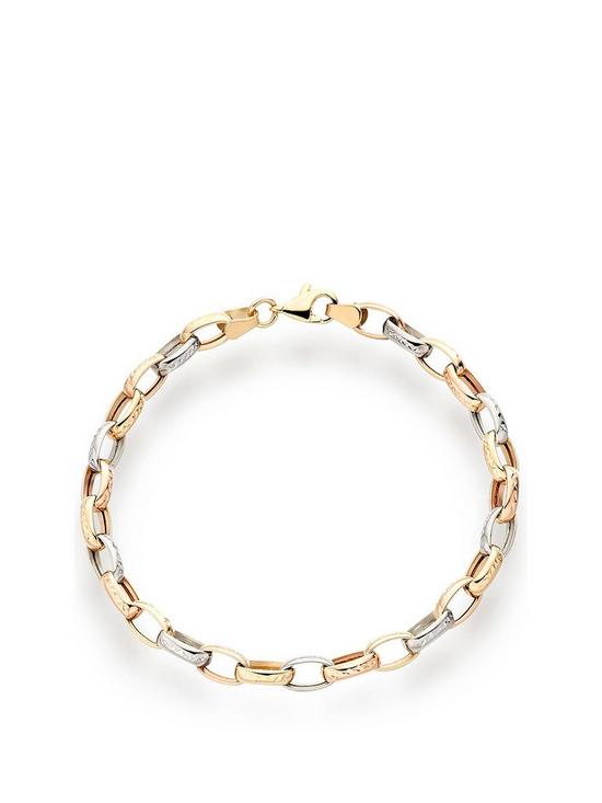 front image of beaverbrooks-9ct-gold-rose-gold-and-white-gold-bracelet