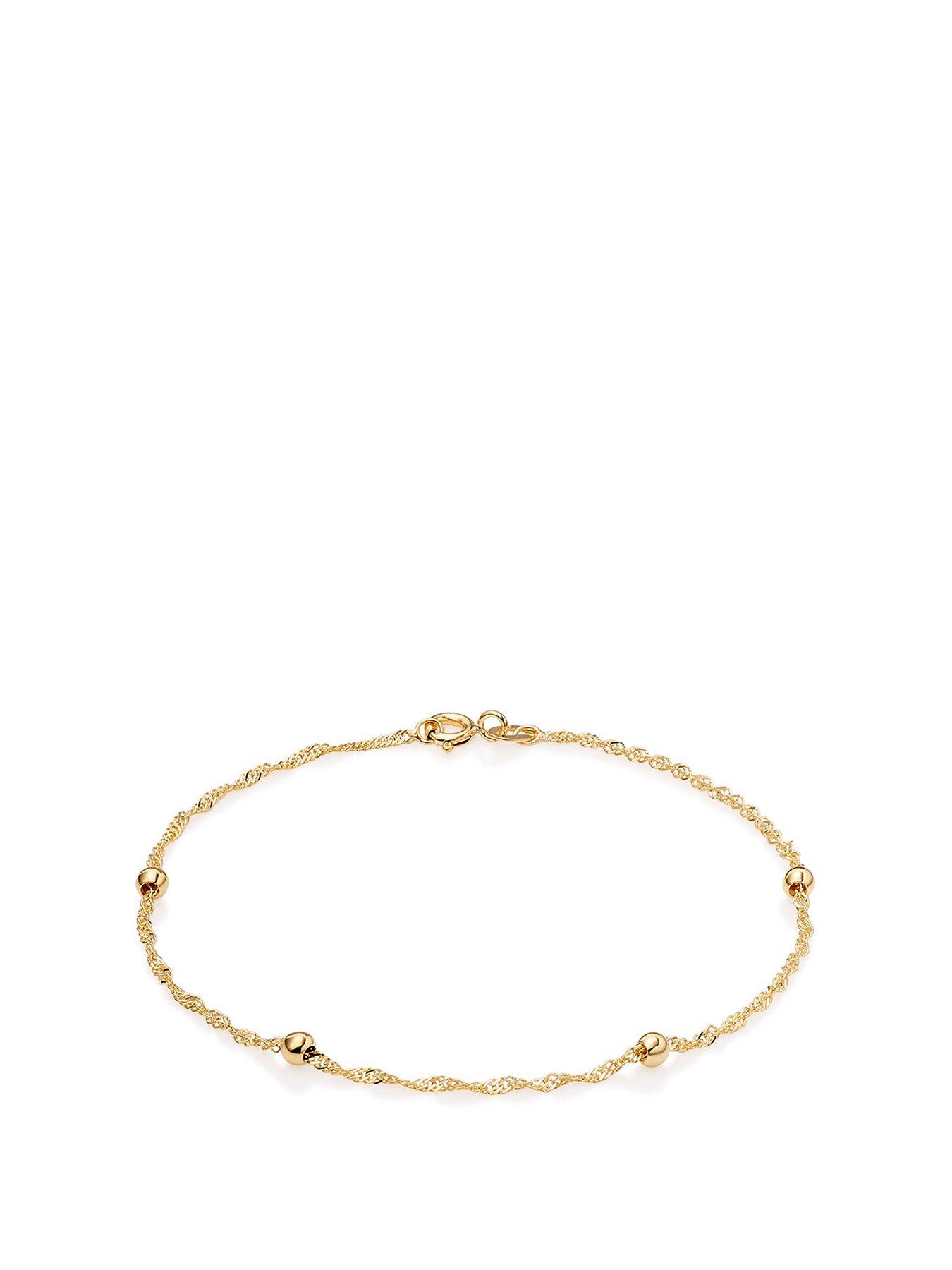 9ct gold bead deals bracelet