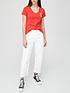  image of calvin-klein-jeans-short-sleevenbspv-neck-monogram-t-shirt-red
