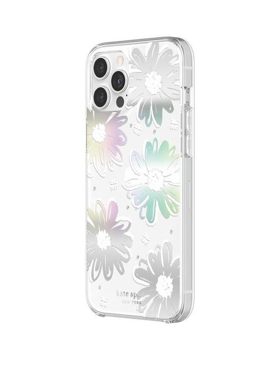 front image of kate-spade-new-york-new-york-hardshell-case-for-iphone-12-pro-max-daisy-iridescentnbsp