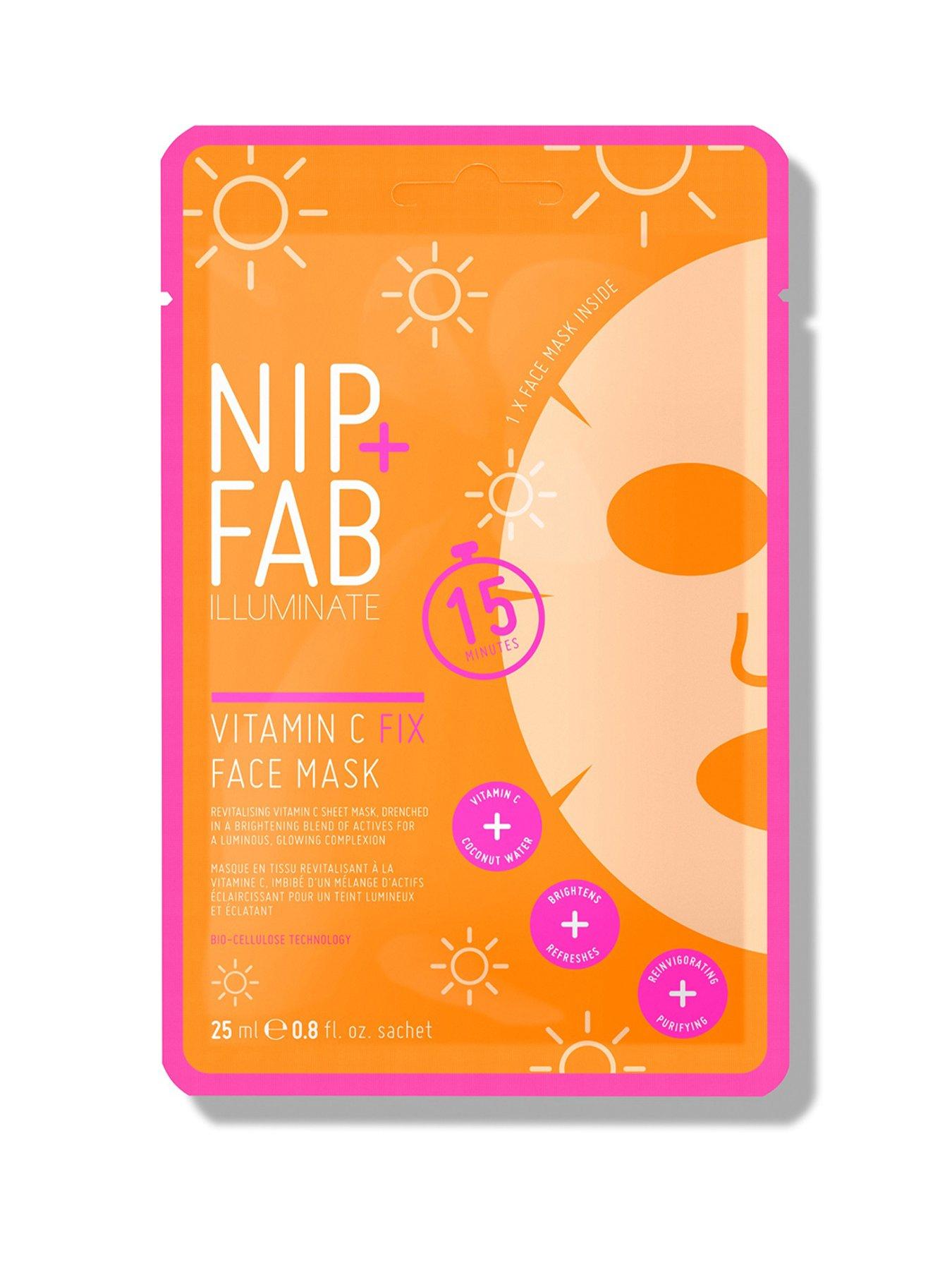 Nip + Fab Vitamin C Fix Sheet Mask - 0.8 Fl Oz Hydrating Facial Mask With Coconut Water