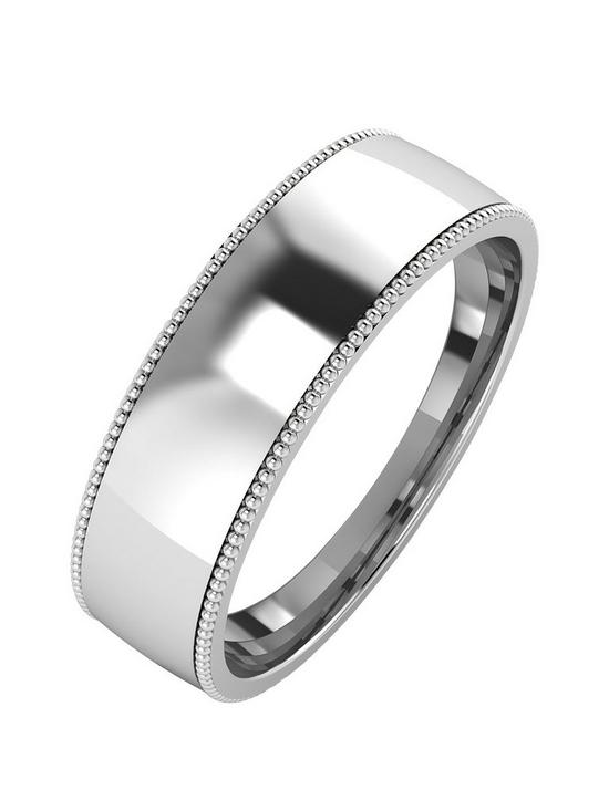 front image of the-love-silver-collection-silver-mill-grain-edge-6mm-court-wedding-band